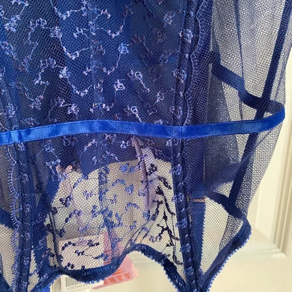 BNWOTSavageXFenty blue corset with sheer panels - Picture 9 of 9